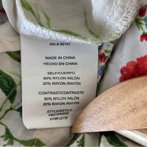 femme de lune Cream Tiered Floral Bohemian Midi Dress Ruffled Sleeve Tie Waist - Picture 9 of 9